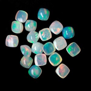 Natural AAA Welo Ethiopian opal Square Cushion Cabochon 3mm-4mm-5mm-6mm Ethiopian Opal Square Cushion Cabochon CalibratedSize Loose Gemstone