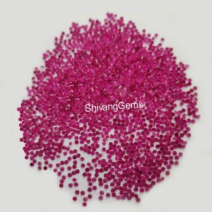 Natürlicher Rubin runder Diamant facettierter Schliff Größe 1,25X1,25MM AAA Rubin runder Diamantschliff lose Edelstein