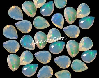 AAA Welo Ethiopian Opal Multi Fire Pear Cut Faceted 3 x 5 MM Do 6 x 8 MM Natural Rainbow Fire Opal Pear Cut Kalibrowany Luźny Kamień Szlachetny Hurtowa Lot