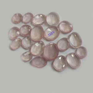 AAA Rose Quartz Free Size Uneven Shape Rose Cut Slices Natural Rose Quartz Uneven Rose Cut Polki Loose Gemstone For Making Jewellery