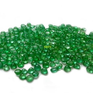 Natural Emerald Green Round Cabochon Size 2X2 MM  Emerald Round cabochon Green color loose gemstone
