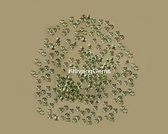 AAA Light Green Sapphire Round Diamond Cut Size 2X2MM Natural Green Sapphire Round Diamond Cut Loose Gemstone Making Jewelry Wholesale Lot