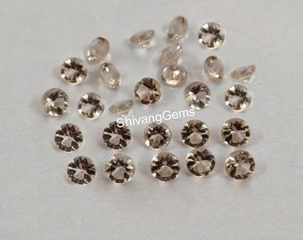 AAA Peach Morganite Round Faceted Cut Size 3MM-4MM-5MM Natural Morganite Round Cut Faceted Loose Gemstone Jewelry Making Wholesale Lot