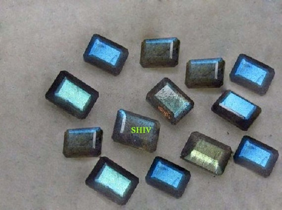 6mm Natural Labradorite Square Cut Octagon Top AAA Quality Labradorite Octagon Price Per Piece
