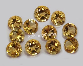 AAA Citrine Round Cut Faceted Size 8X8MM-9X9MM-10X10MM-11X11MM Natural Citrine Round Cut Loose Gemstone Jewelry Making Wholesale lot