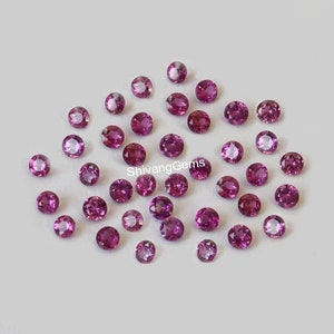 AAA Pink Rhodolite Garnet Round Cut Faceted 2MM-2.5MM-3MM-4MM Natural Pink Rhodolite Round Cut Loose Gemstone Jewelry Making Wholesale Lot