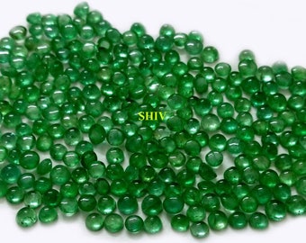 Natural Emerald Green Round Cabochon Size 4.0X4.0MM Emerald Round cabochon Green color loose gemstone