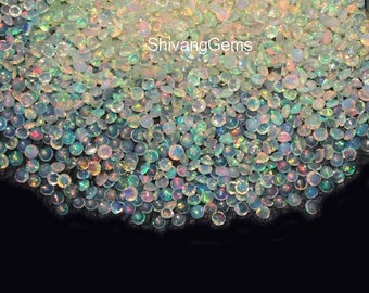 AAA Welo Ethiopian Opal Multi fire Round Cut Faceted 2MM-2.50MM-3MM Natural Rainbow Fire Opal Round Cut Faceted Loose Gemstone Wholesale Lot