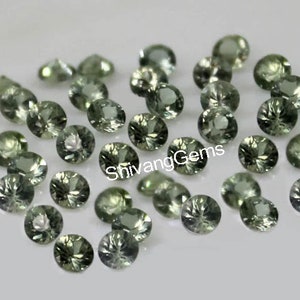 AAA Light Green Sapphire Round Diamond Cut Size 3X3MM Natural Green Sapphire Round Diamond Cut Loose Gemstone Making Jewelry Wholesale Lot