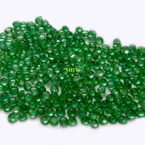 10 Piece Lot Natural Emerald Green Round Cabochon 2X2MM-4X4MM Emerald Round cabochon Green color loose gemstone