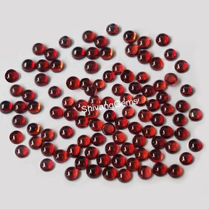 AAA Red Garnet Round Cabochon Size 4X4MM-5X5MM-6X6MM Natural Red Garnet Round Cabochon Loose Gemstone Jewelry Making Wholesale Lot