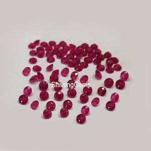 Natürlicher Rubin runder Diamant facettierter Schliff Größe 3X3MM AAA Rubin runder Diamantschliff lose Edelstein
