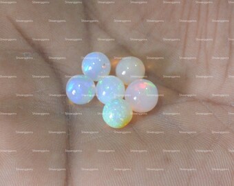 7x7mm Natural Welo Ethiopian Opal Round Ball Top Quality Welo Ethiopian Opal Round Balls Multi Fire Color Beads Drilled / Undrilled