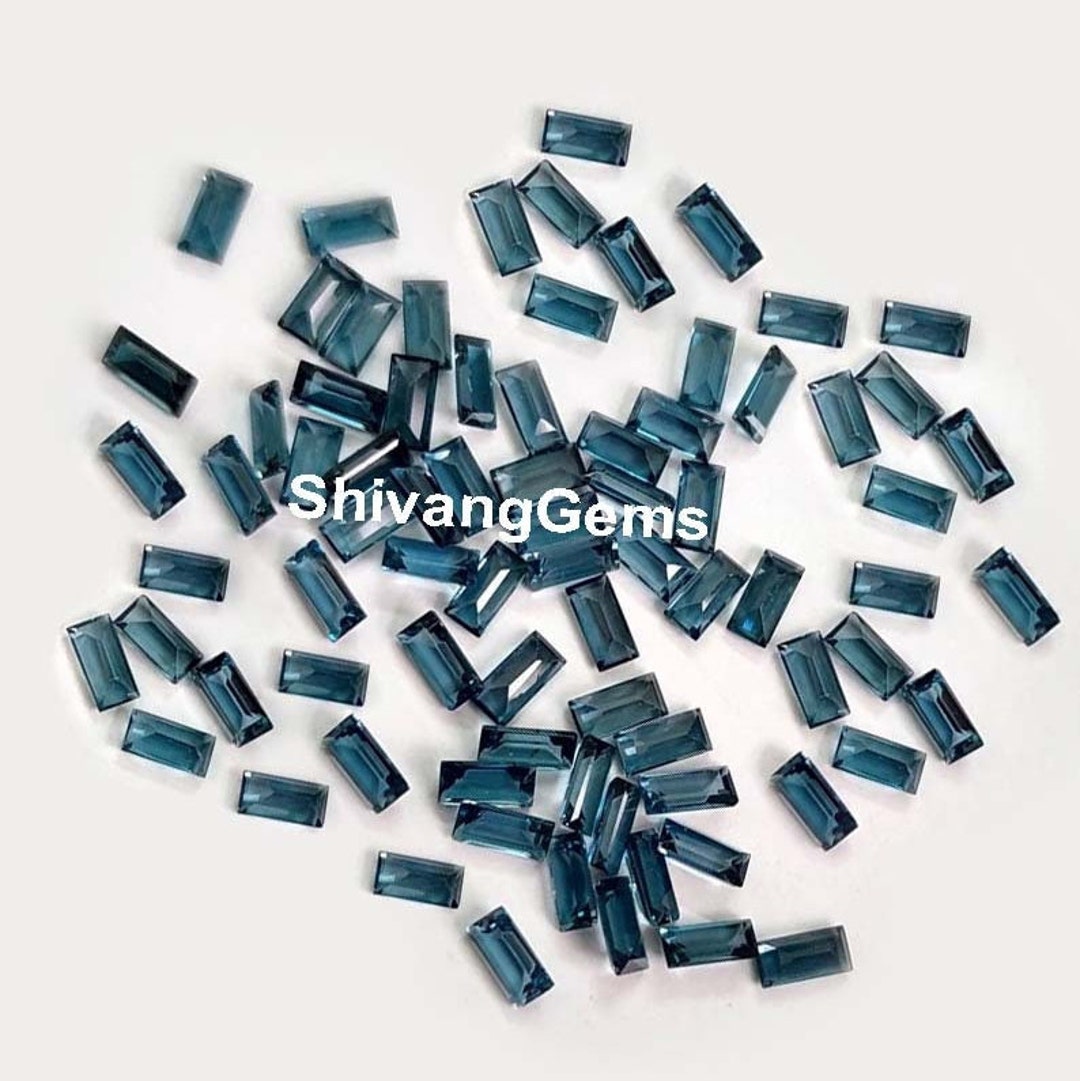 AAA Natural London Blue Topaz Baguette Cut Faceted Size 1.5X3MM to ...