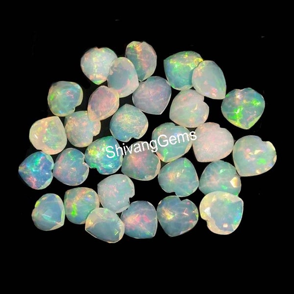 Natural Welo Ethiopian Opal Heart’s Shape Cut Faceted Size 3X3MM To 8X8MM AAA Ethiopian Opal Heart Cut Faceted Loose Gemstone Wholesale lot
