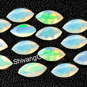 AAA Welo Ethiopian Opal Marquise Cut Faceted Size 4X8MM-5X10MM-6X12MM-7X14MM Natural Multi Fire Ethiopian Opal Marquise Cut Loose Gemstone