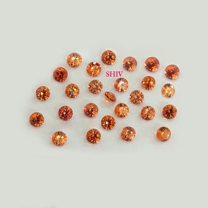 AAA Arancio Zaffiro Solo Riscaldato Rotondo Taglio Brillante 1MM-1.25MM Zaffiro Arancione Naturale Rotondo Taglio Brillante Pietre Preziose sciolte