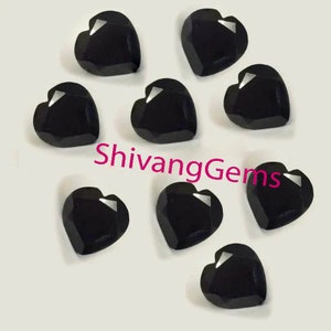 AAA Natural Black Onyx Heart&#39;s Shape Cut Faceted Size 3X3MM To 15X15MM Loose Gemstone Jewelry Making Wholesale Lot