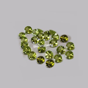 Natural AAA Peridot Round Cut Faceted Size 5MM-6MM-7MM-8MM Peridot Round Cut Loose Gemstone Wholesale Lot