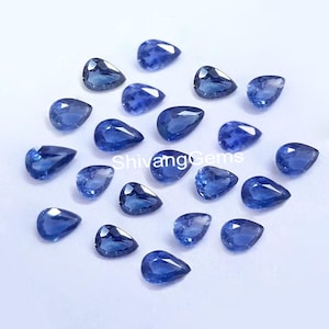 Zafiro azul natural AAA talla pera facetado tamaño 3 x 5 mm - 4 x 5 mm - 4 x 6 mm Zafiro azul talla pera calibrado piedra preciosa suelta fabricación de joyas al por mayor