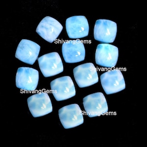 AAA Larimar Cushion Cabochon Size 3X3MM-15X15MM Natural Larimar Cushion Cabochon Calibrated Loose Gemstone Jewellery Making Wholesale Lot