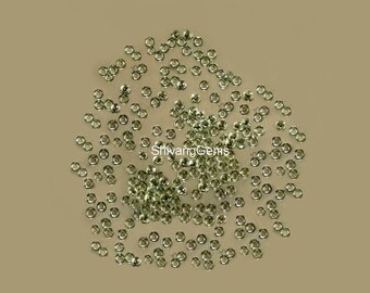 AAA Light Green Sapphire Round Diamond Cut Size 1.50MM Natural Green Sapphire Round Diamond Cut Loose Gemstone Making Jewelry Wholesale Lot