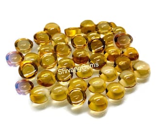 AAA Citrine Round Cabochon Size 4X4MM-5X5MM-6X6MM Natural Citrine Round Flat back Cabochon Loose Gemstone Jewelry Making Wholesale lot