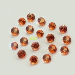 AAA Arancio Zaffiro Solo Riscaldato Rotondo Taglio Brillante 1.50MM-1.75MM Zaffiro Arancione Naturale Rotondo Taglio Brillante Pietre preziose sciolte
