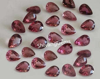 AAA Natural Pink Tourmaline Pear Cut Faceted 3X5MM-4X6MM-5X7MM-6X8MM Pink Tourmaline Pear Cut Loose Gemstone Jewelry Making Wholesale Lot