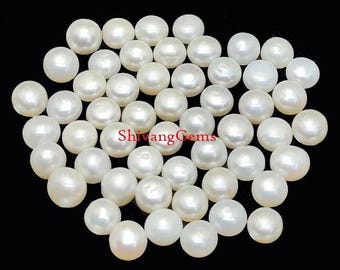 Natural AAA fresh water White Pearl Round Shape Cabochon Size 9MM-10MM-11MM-12MM Loose Gemstone Wholesale Lot