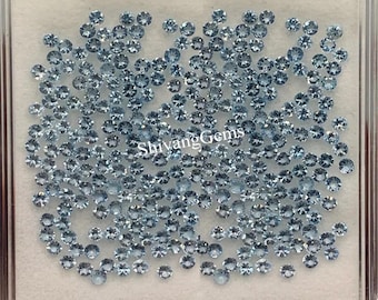 AAA Natural Aquamarine Round Faceted Cut Size 1.50MM, 2MM ,2.50MM , Calibrated Loose Gemstone Jewelry Making Wholesale Lot