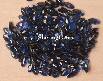 Natural AAA Blue Sapphire Marquise Faceted Cut 2.50X5MM—3X6MM Blue Sapphire Marquise Cut Faceted Loose Gemstone for Making Jewellery