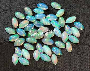 AAA Welo Ethiopian Opal Marquise Cabochon 2X4MM-2.5X5MM-3X6MM Natural Multi Fire Ethiopian Opal Marquise flat back Cabochon loose gemstone