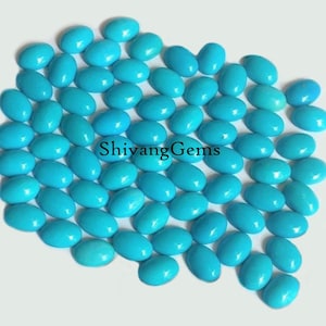 Natural AAA Arizona Turquoise Sleeping Beauty Oval Cabochon Size 4X6MM-5X7MM-6X8MM Turquoise Smooth Oval Flat Back Loose Gemstone Wholesale