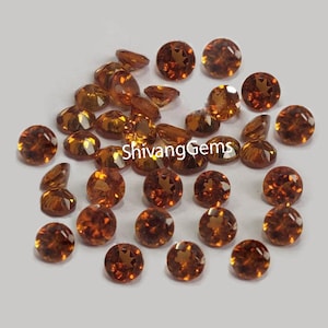 AAA Hessonite Orange Garnet Round Cut Faceted 3MM-4MM-5MM-6MM Natural Hessonite Garnet Round Faceted Cut Loose Gemstone Wholesale
