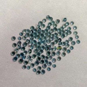 Natural AAA London Blue Topaz Round Cut Faceted Size 1MM-1.25MM-1.50MM-1.75MM Loose Gemstone Jewelry Making Wholesale Lot