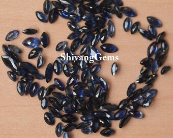 Natural AAA Blue Sapphire Marquise Faceted Cut 4X8MM Blue Sapphire Marquise Cut Faceted Loose Gemstone for Making Jewellery