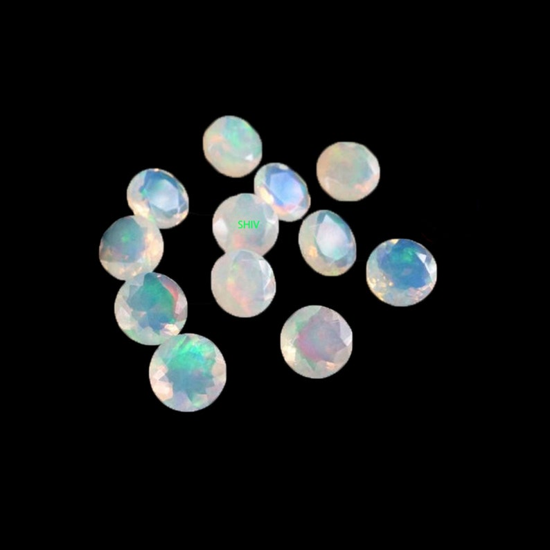 AAA Welo Ethiopian opal Round rose cut cabochon 4X4 MM multi flashy Natural Welo Ethiopian opal round rose cut cabochon Loose gemstone