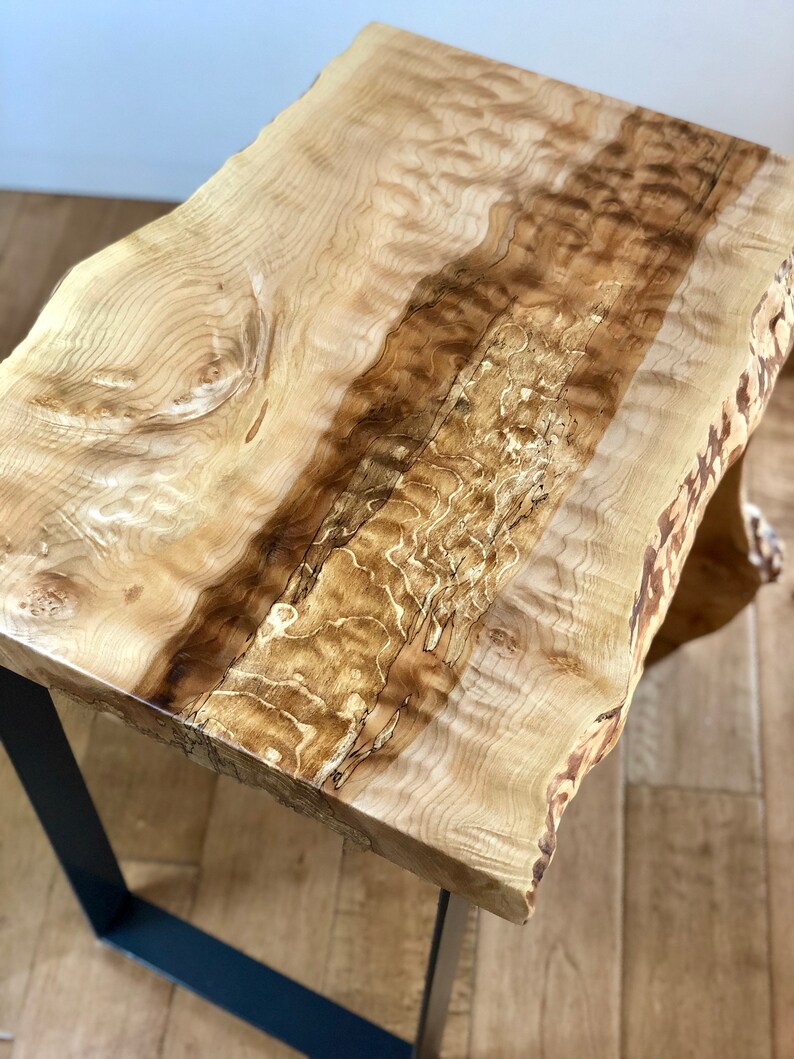 SOLD Live Edge Wood Waterfall End Table Modern Wood Side Etsy