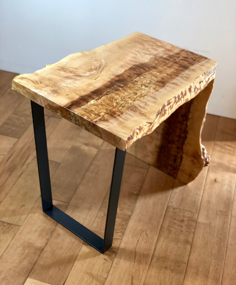 SOLD Live Edge Wood Waterfall End Table Modern Wood Side Etsy