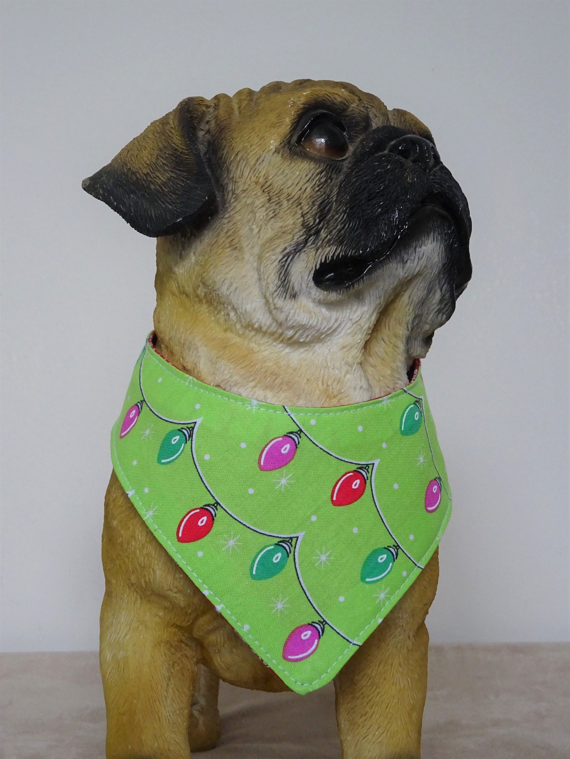 Christmas Tree Lights Dog Bandana Easy Snap on Dog Gift Etsy