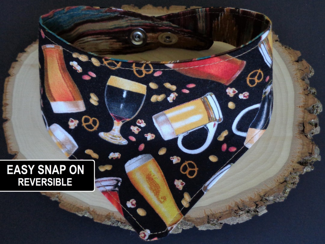 Dog Bandana Beer Buddy Dog Reversible Snap on Dog Bandana Etsy
