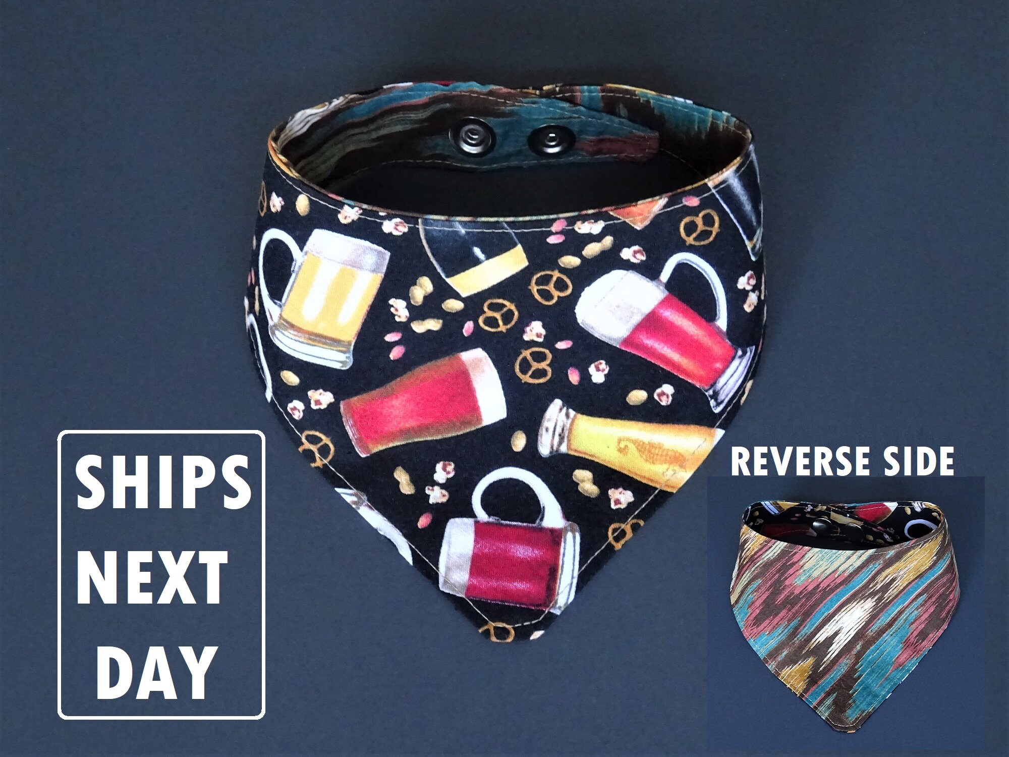 Beer Buddy Dog Bandana Pretzels Peanuts Popcorn Southwest Dog Etsy