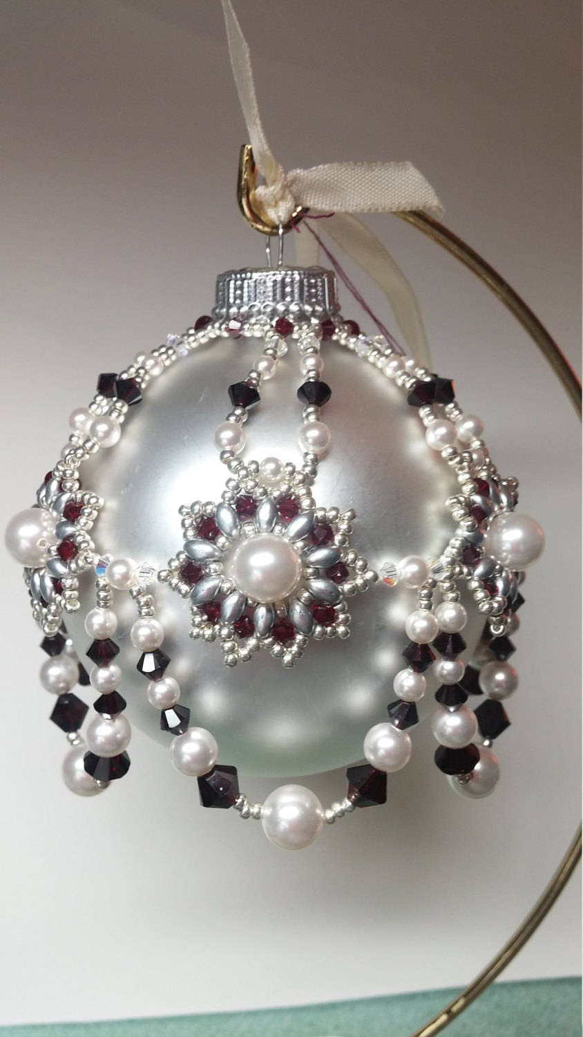 Beaded christmas balls