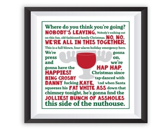 National Lampoon's Christmas Vacation Poster, Movie Quote Art Print, Clark Griswold