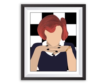 The Queen's Gambit Print, Beth Harmon Chess Poster, Anya Taylor-Joy TV Series Art