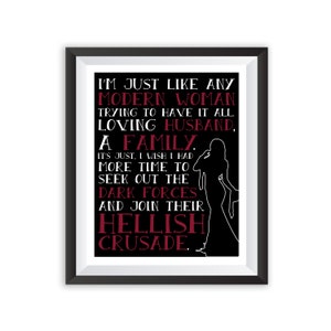 Addams Family // Morticia Addams // Modern Woman Seek Out Dark Forces Join Hellish Crusade Art Print // Movie Inspired Poster // Wednesday