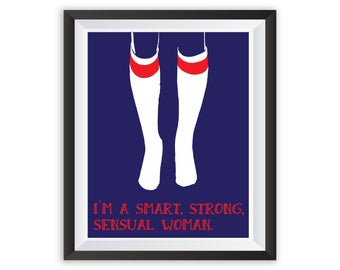 Bob's Burgers Poster Tina Belcher Art Print I'm A Smart Strong Sensual Woman TV Quote