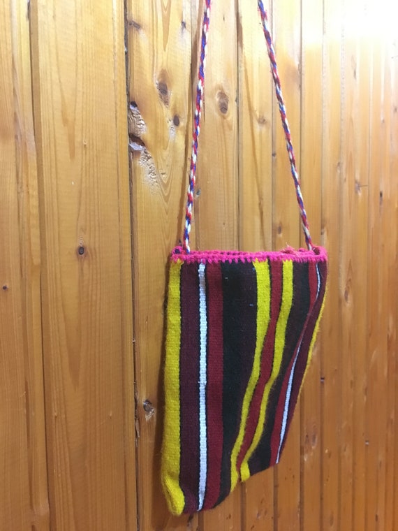 Hand-woven bag, Woollen folk bag, Coloured bag, N… - image 3