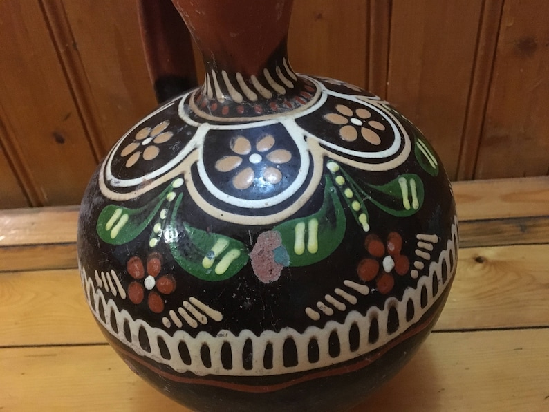 Vintage pitcher Old jug A rural pitcher earthen jug Ceramic jug,Antique pitcher Craft pitcher Hand-painted pitcher Clay pitcher